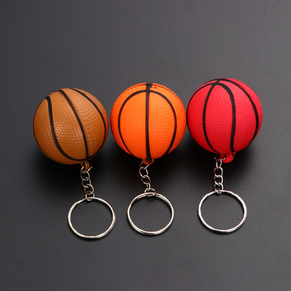 9pcs PU Basketball Pendant Keychain Basketball Toy Keyring Creative Basketball Pendant Keychain (Mixed Color Basketball)