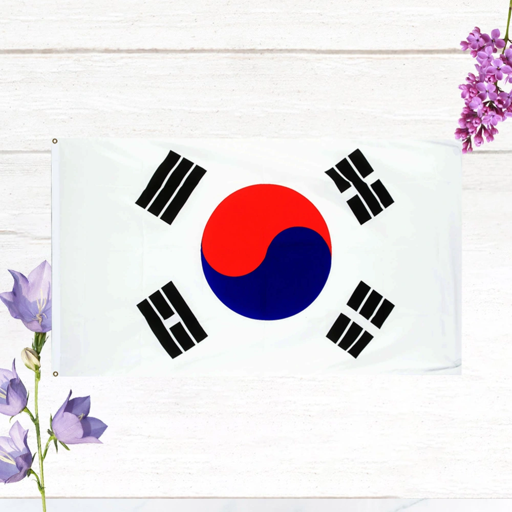 90x150cm Korea Flags Fan Cheering Flag Sports Game Accessories Hangable Flag for Party Parade  Games Event Decoration