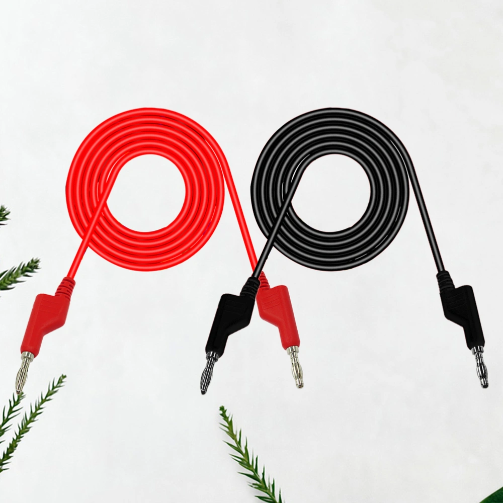 2Pcs Universal Meter Banana Plug Multimeter Test Cable Wires Lead Kits Laboratory Electric Connecting Wires (Red + Black)