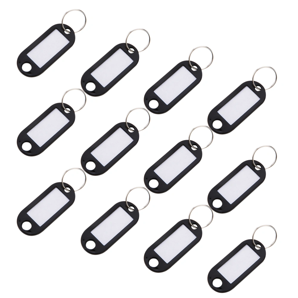 50pcs Practical Plastic ID Label Key Tag Portable ID Badge with Split Rings