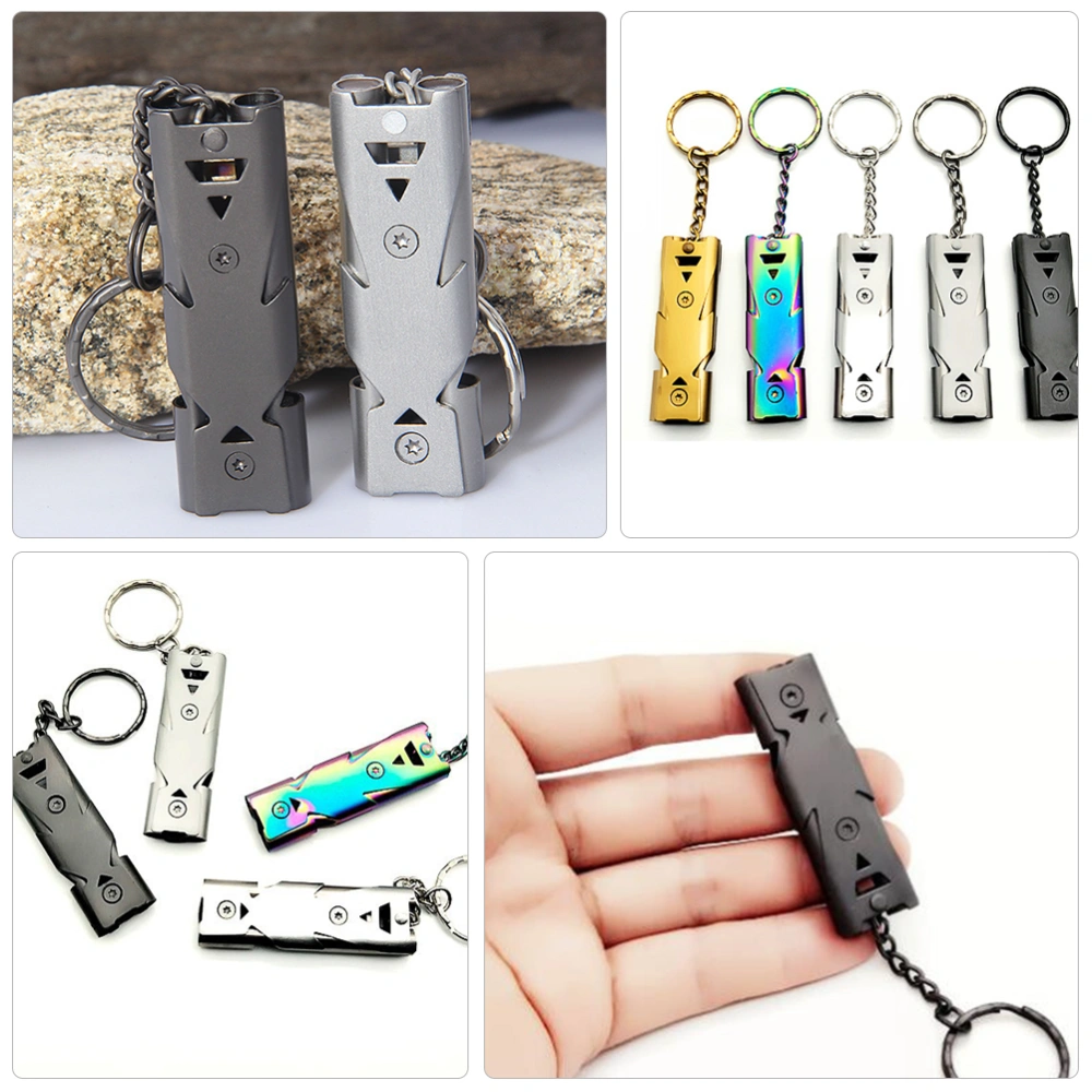 3pcs Safety Survival Whistle Portable Aluminium Alloy Whistle Outdoor Accessory