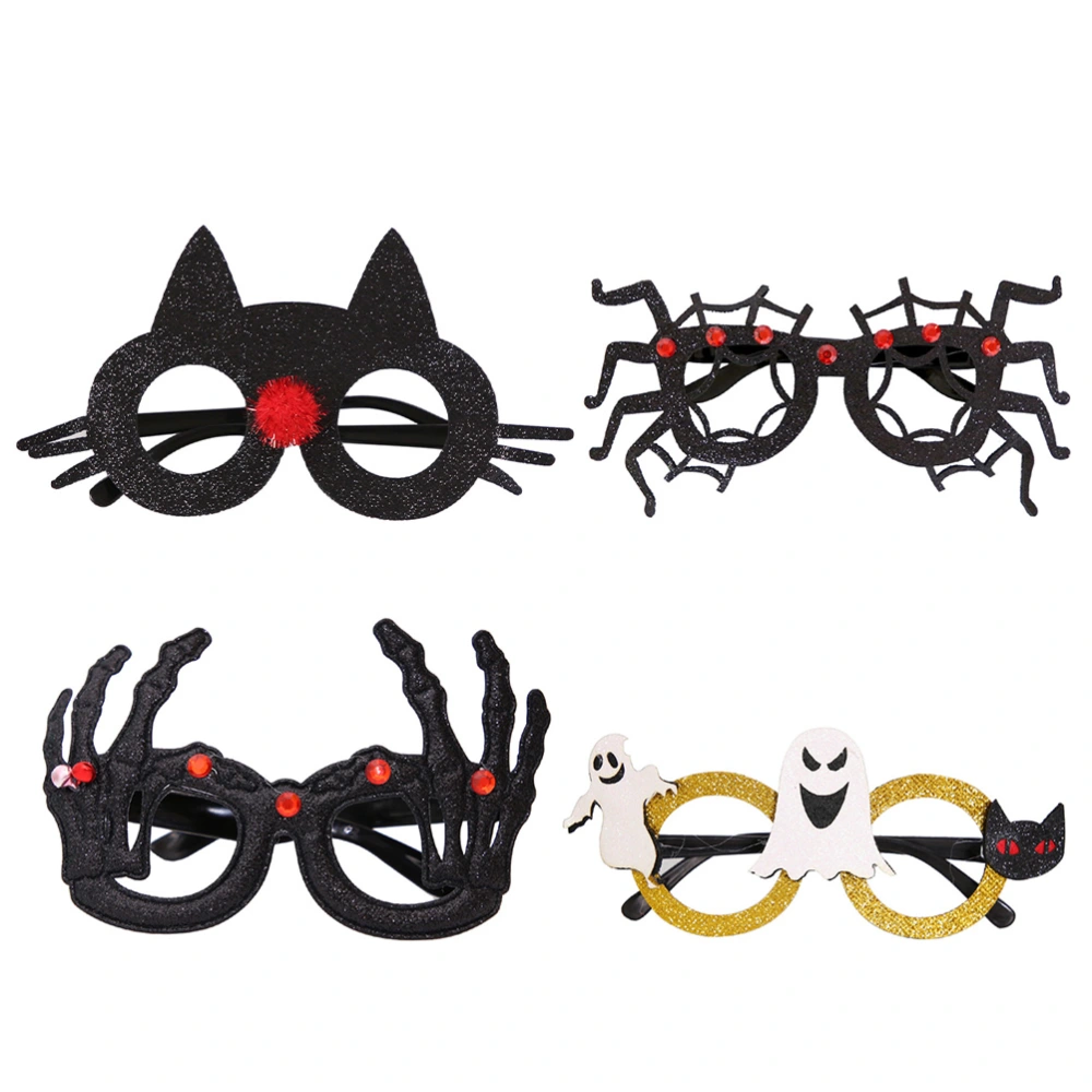 4Pcs Halloween Themed Eyeglasses Funny Creative Glasses Decor Party Prop