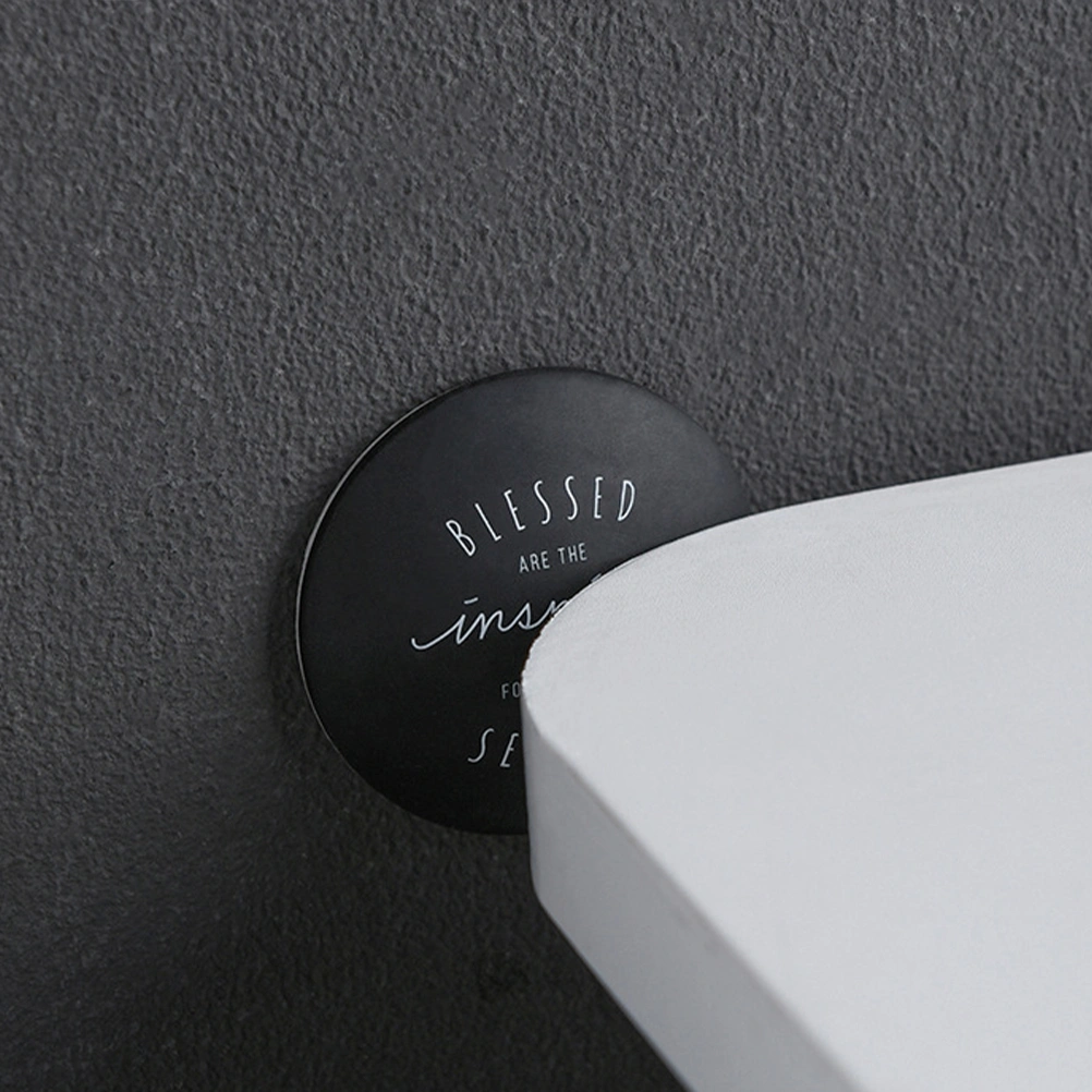 4PCS Door Knob Wall Bumper Guard Door Crash Pad Thickened Self Adhesive Protectors Stopper Anti Collision Pad (Black)