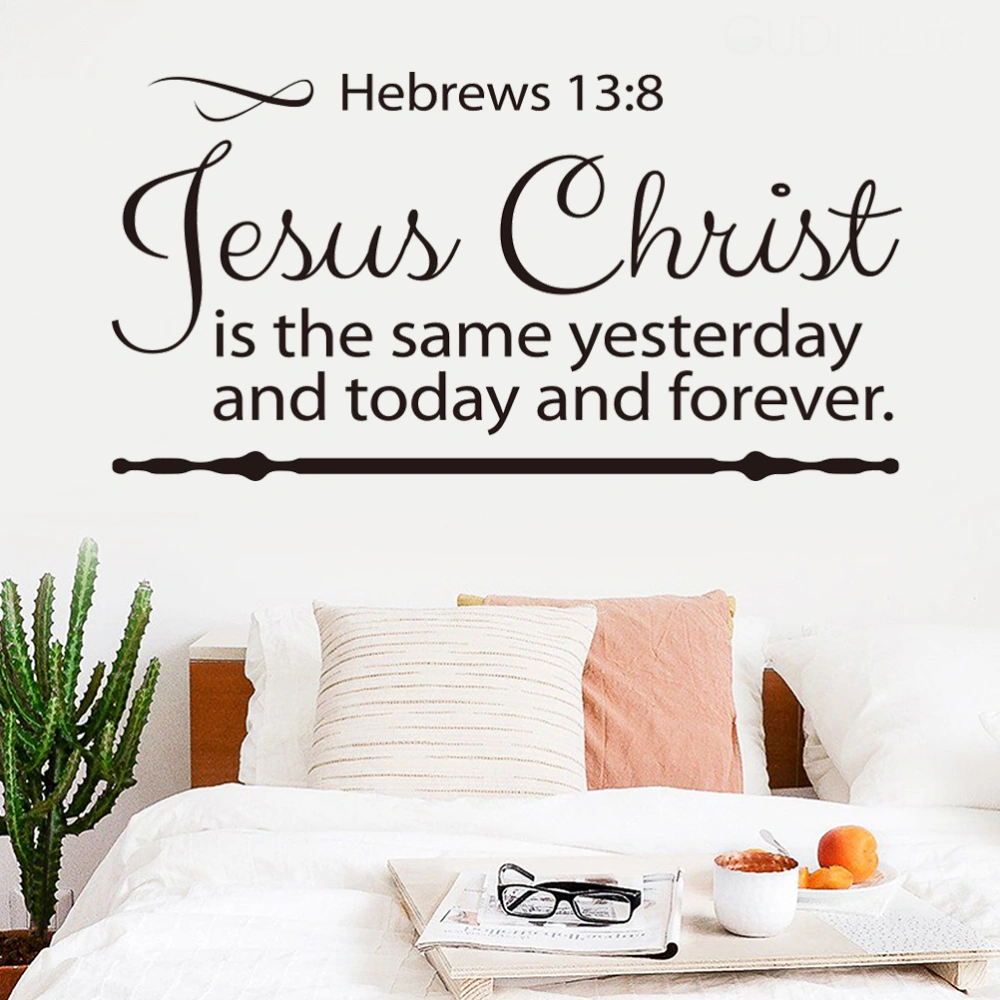 Hebrews 13:8 Bible Verse Scripture Christian Wall Decal Sticker Art Mural Home Decor