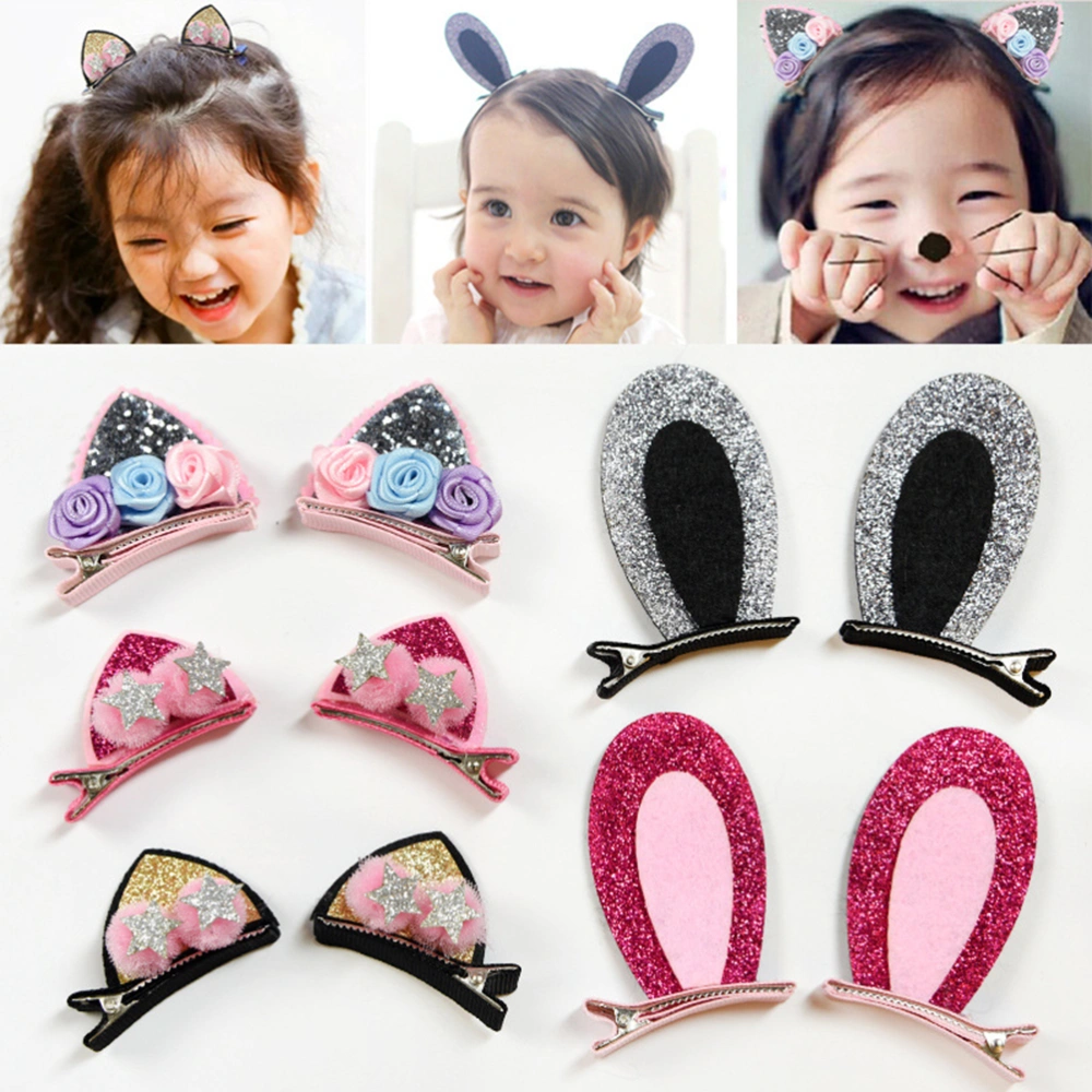 18pcs Rabbit Ear Hairpin Hair Clip Hair Accessory for Children Girl