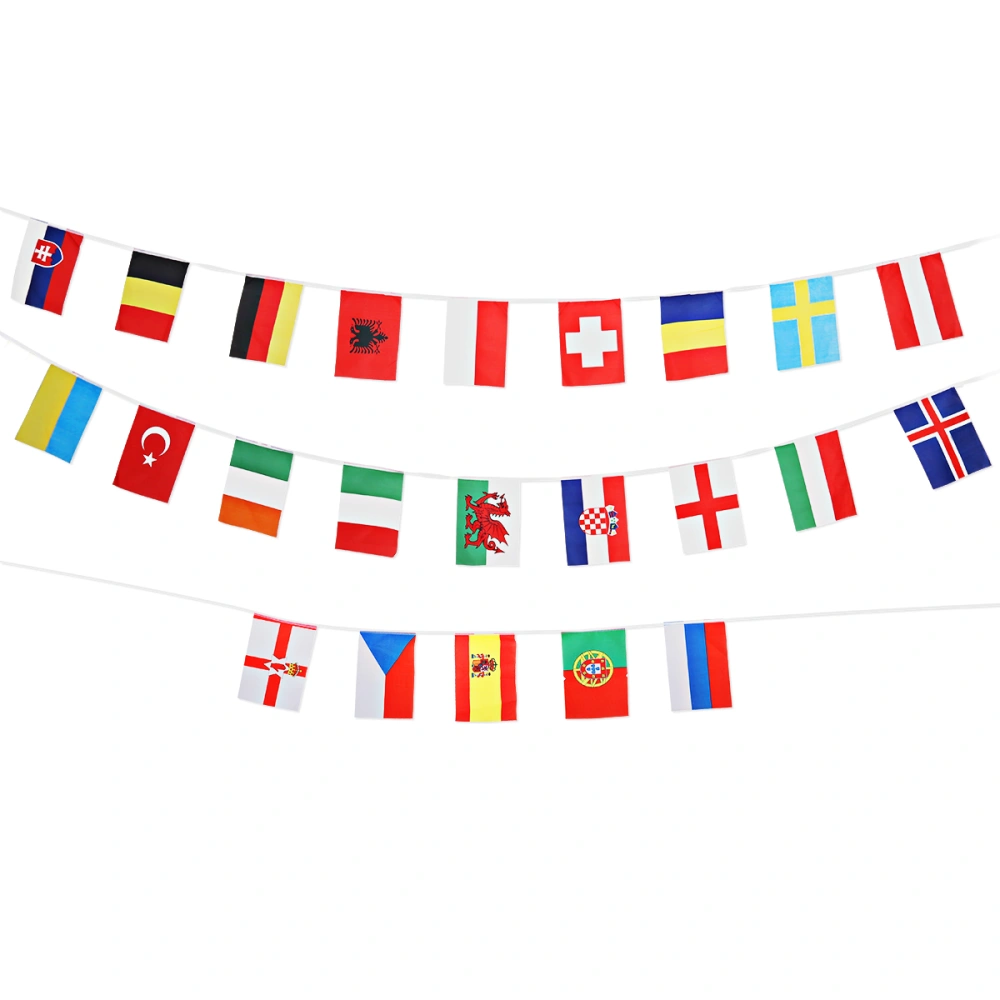 TINKSKY 24 Countries Flags Bunting European Football Championship National Flags Banner for Club Bar Party Decoration