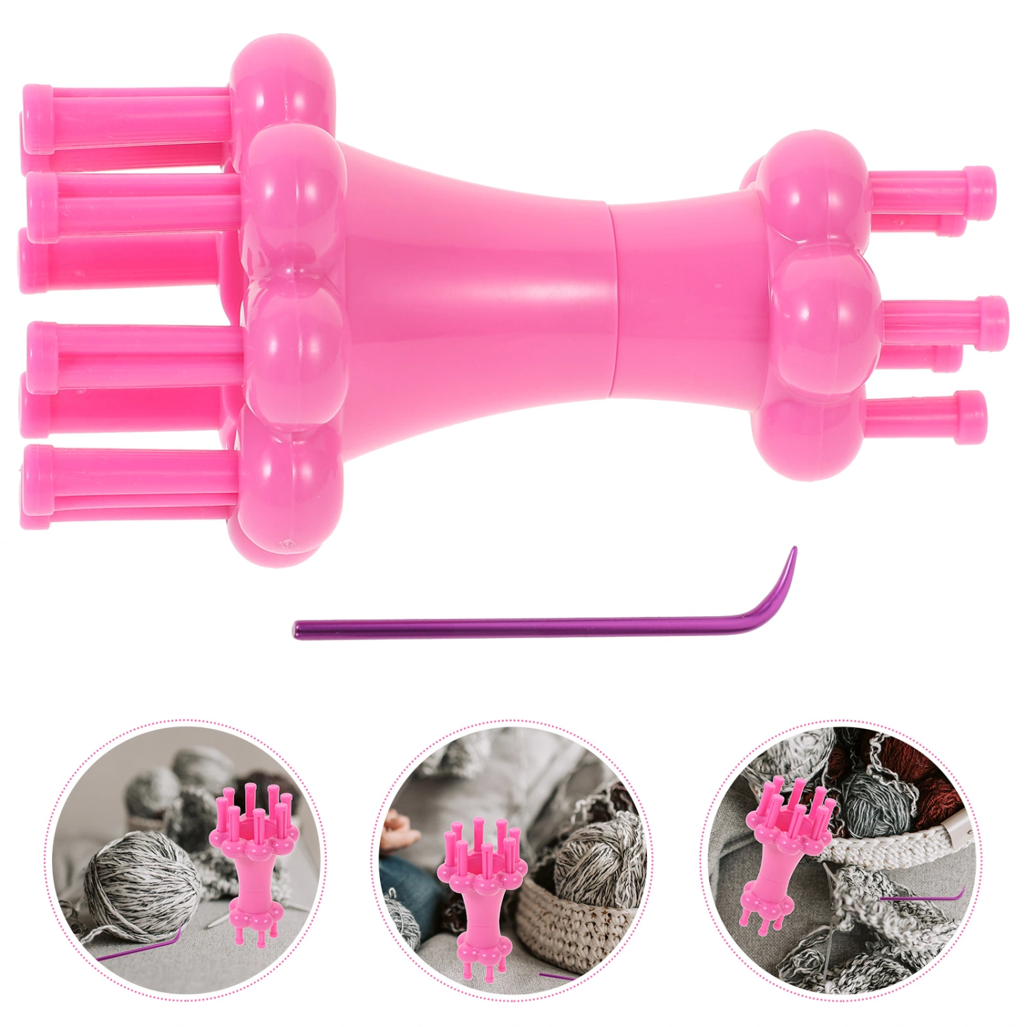 2pcs Double End Rope Braiding Machine Winding Rope Device Flower Knitting Set Weaving Tools Rosy
