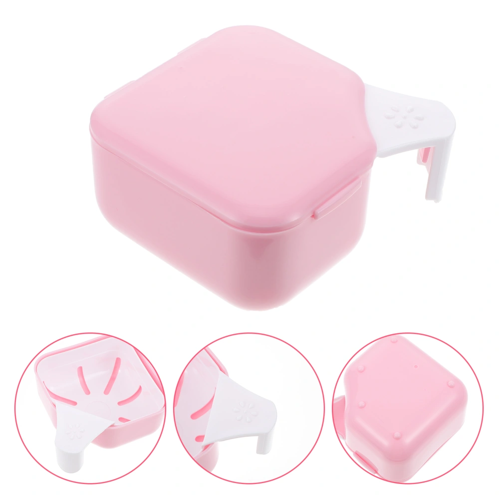 1Pc Portable Retainer Case Orthodontics Storage Box Denture Case with Brush