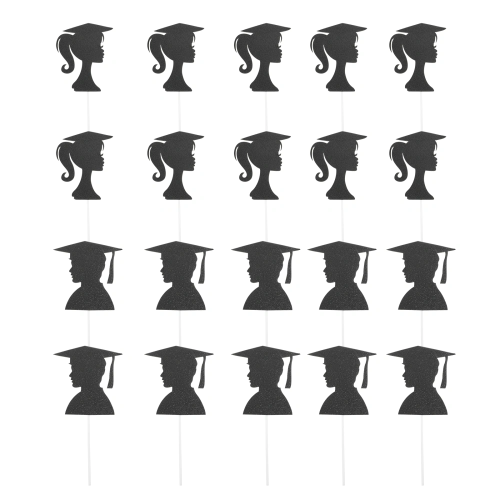 20pcs Congrats Graduation Cake Topper Graduation Party Decoration Supplies