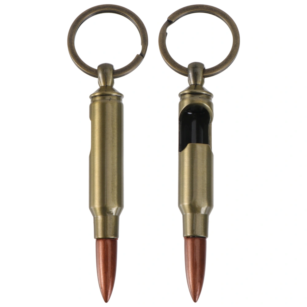 2PCS Bullet Shape Bottle Opener Beer Soda Beverage Metal Opener Key Chain Bar Accessories