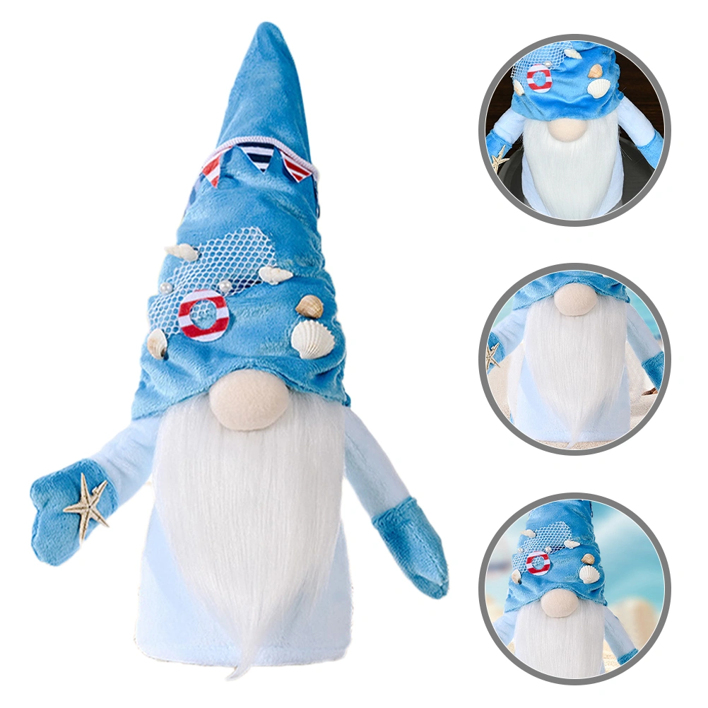 1Pc Summer Ocean Festival Rudolph Doll Decorative Gnome Doll Ornament Party Prop
