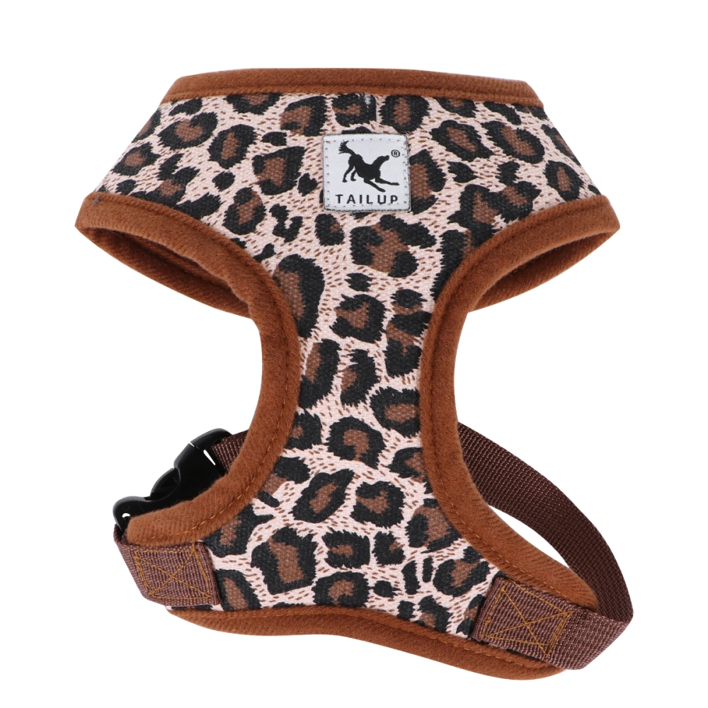 Pet Dog Adjustable Canvas Chest Harness - Size S (Leopard Print)