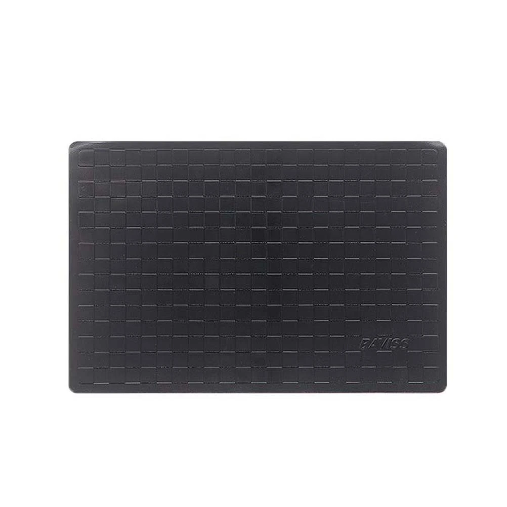 Non-Slip PU Car Cellphone Mat Thick Pad Sticky Anti-slip Dashboard Mat for Cell Phones Sunglasses Keys Coins (Black 18*12.5cm)