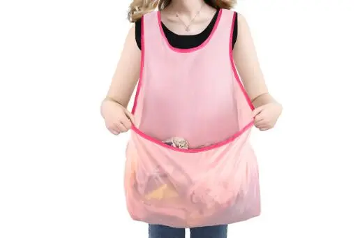 Clothes Hanging Apron Household Apron with Pocket Adjustable Bib Apron for Wet Clothes