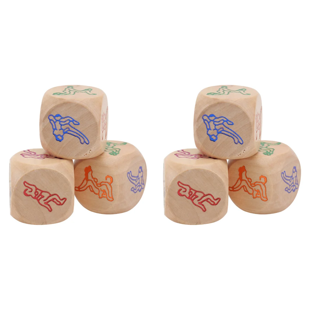 6Pcs Wooden Flirting Dice Toys Unique Wooden Dices Sex Game Dices Playthings