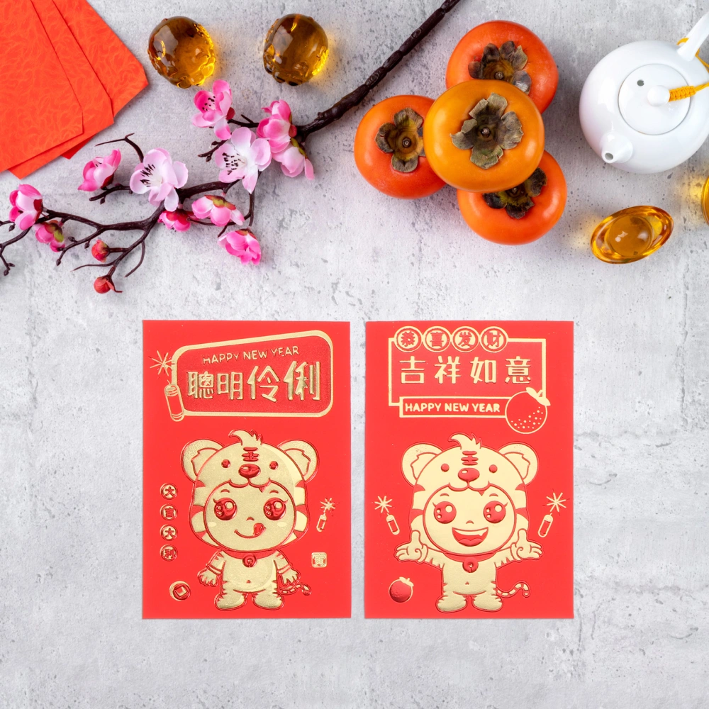 30Pcs Small New Year Red Envelopes The Year of Tiger Thickened Red Packets