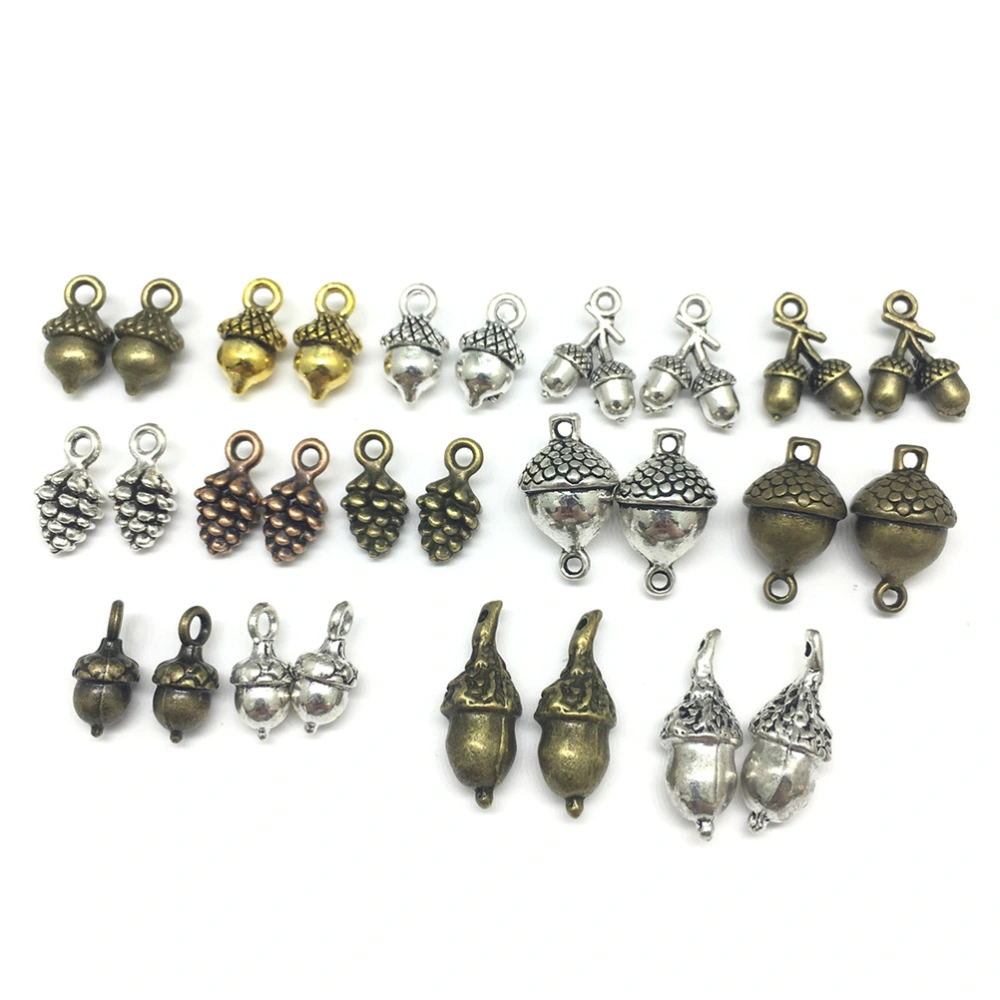 50pcs Jewelry Making Charms Mixed Smooth Acorn Pine Cone Metal Charms Pendants DIY for Necklace Bracelet Jewelry Making and Crafting