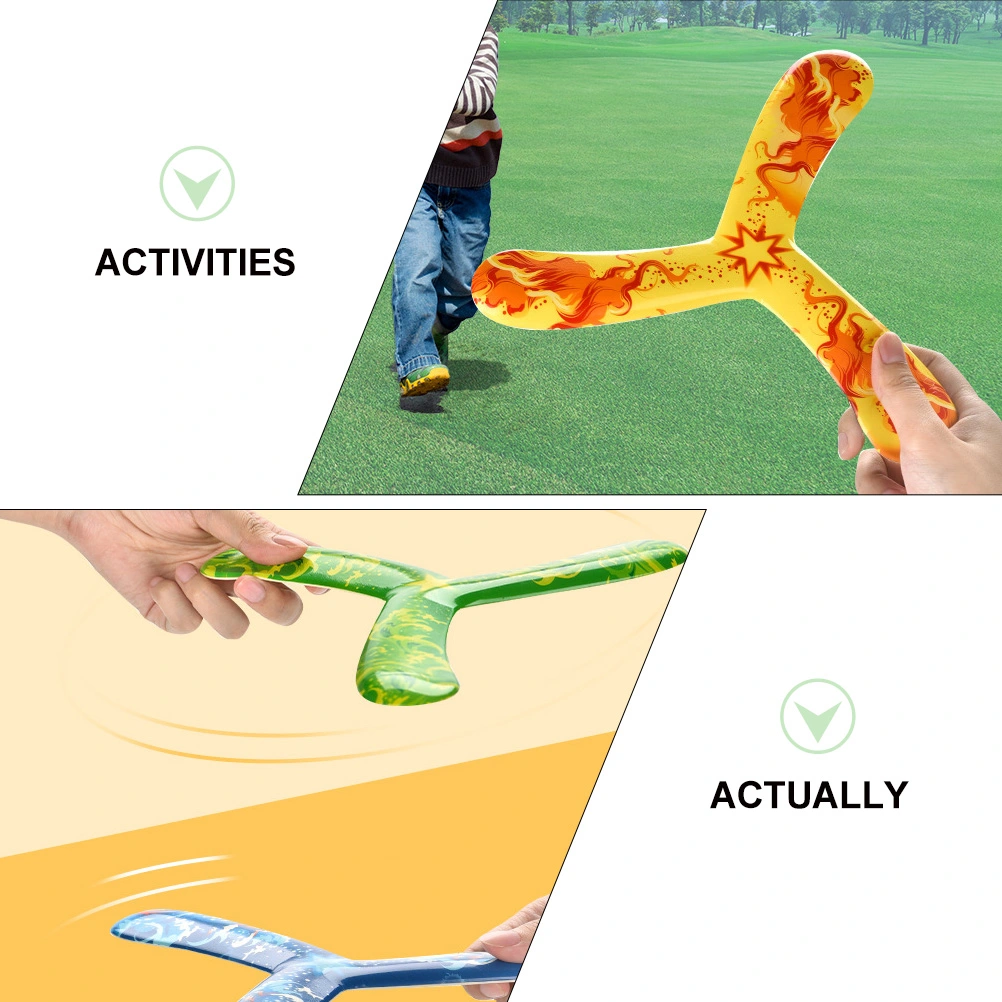 3pcs 3 Leaves Boomerang Toy Outdoor Maneuver Dart Kids Flying Toy (Random Color)
