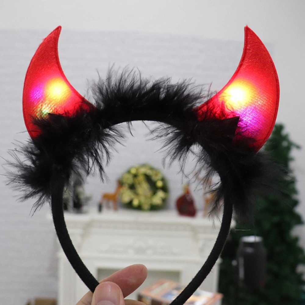 2pcs Creative Ox Horn Headdress Halloween Hair Accessories for Photo Props