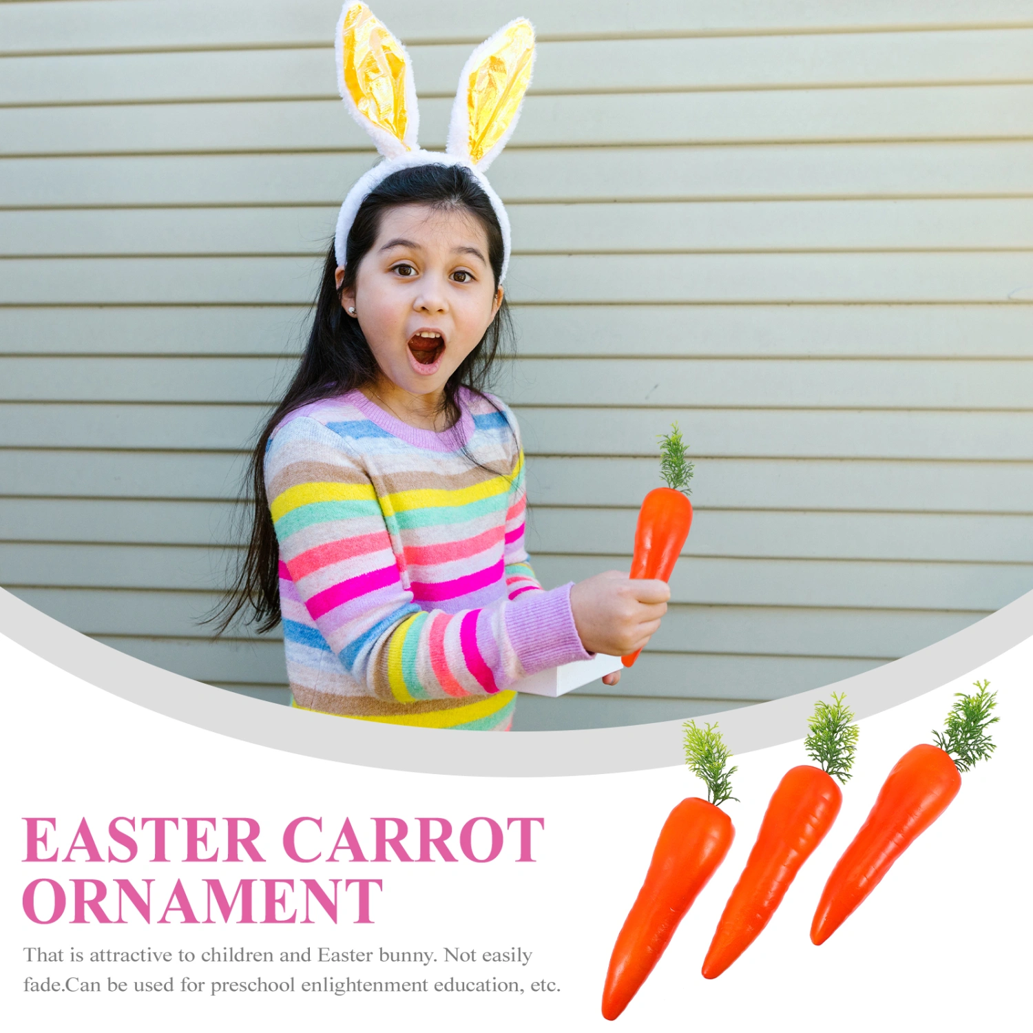 3pcs Artificial  Easter Carrot Ornaments Simulation Easter Foams Carrots for Party DIY Crafts