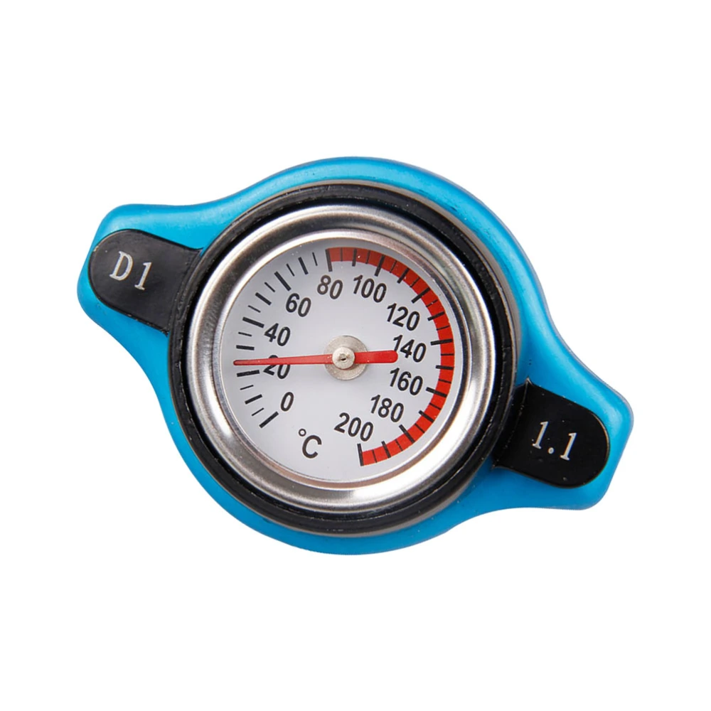 Car Water Tank Cover with Water Temperature Gauge Thermometer Radiator - 1.1 Bar Small