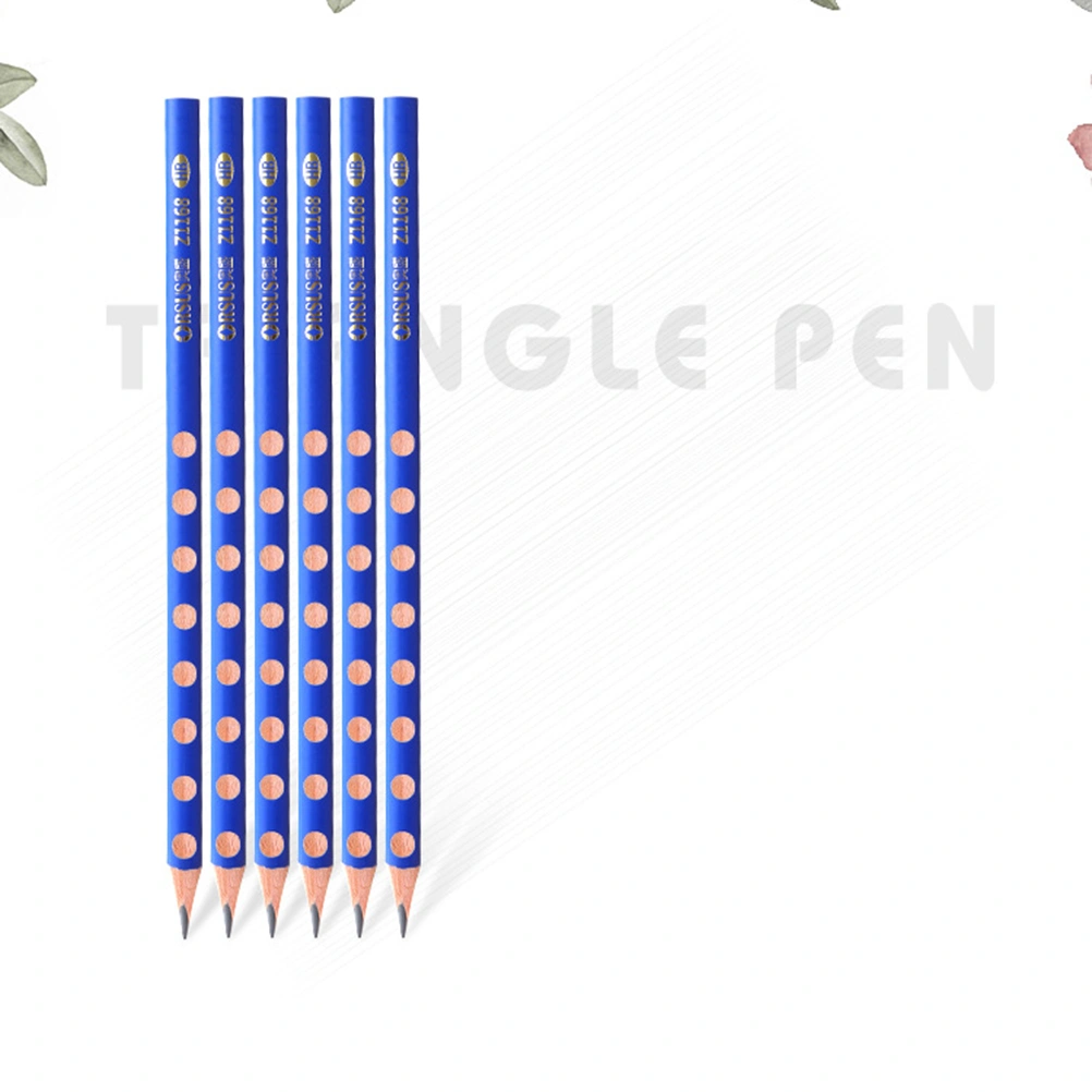 12pcs Triangle Holes Pencil Correction Writing Posture Pencil School Office Stationery (Blue)