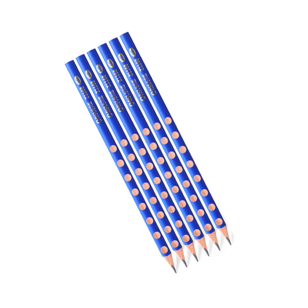 12pcs Triangle Holes Pencil Correction Writing Posture Pencil School Office Stationery (Blue)
