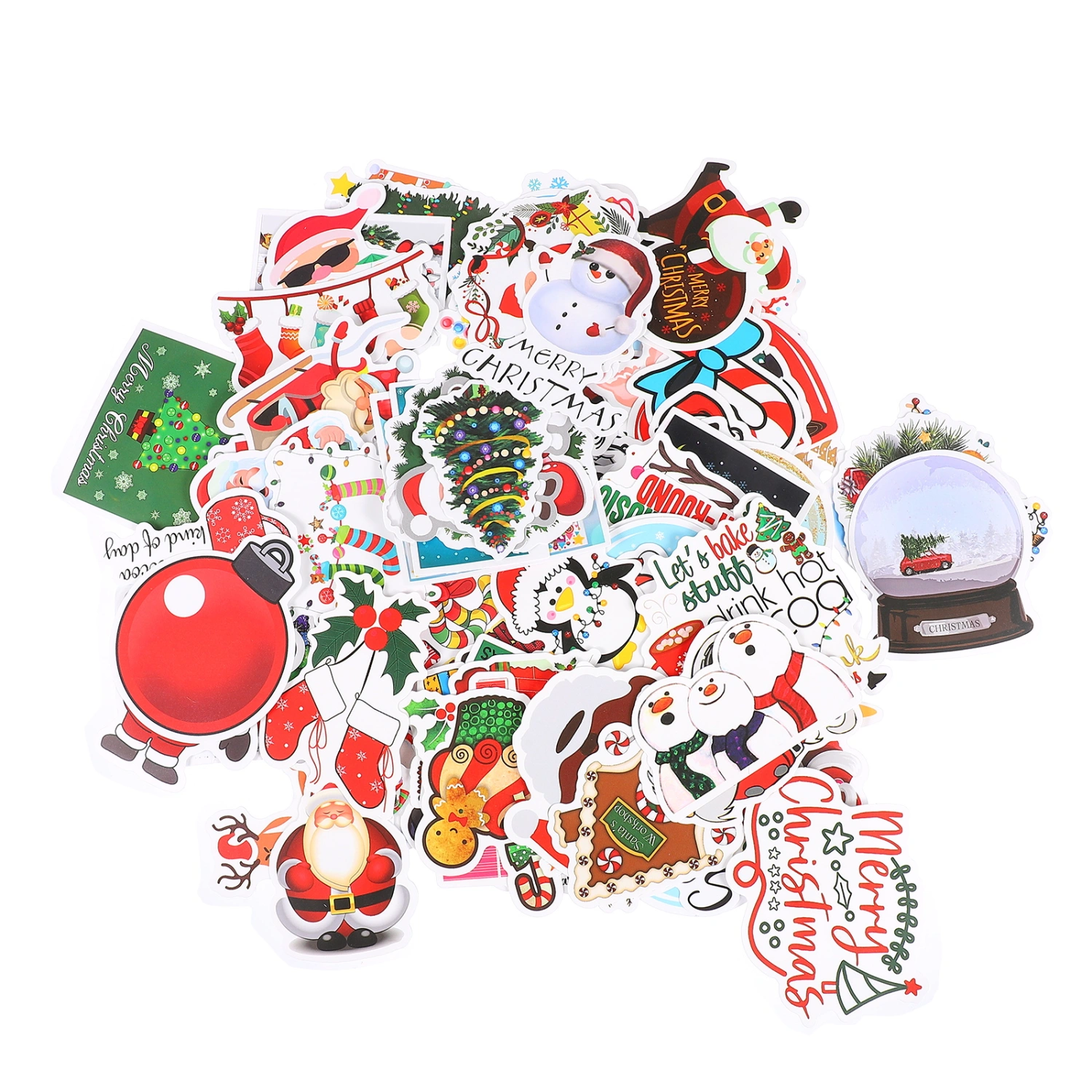 100pcs Christmas Theme DIY Scrapbooks Stickers Adorable Diary Making Decals