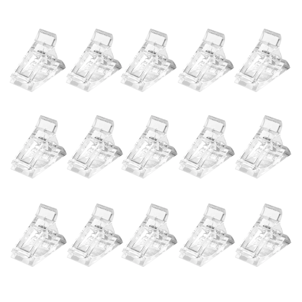 15pcs Manicure Clips Transparent Nail Clips Glue Molding Clips Nail Art Clips