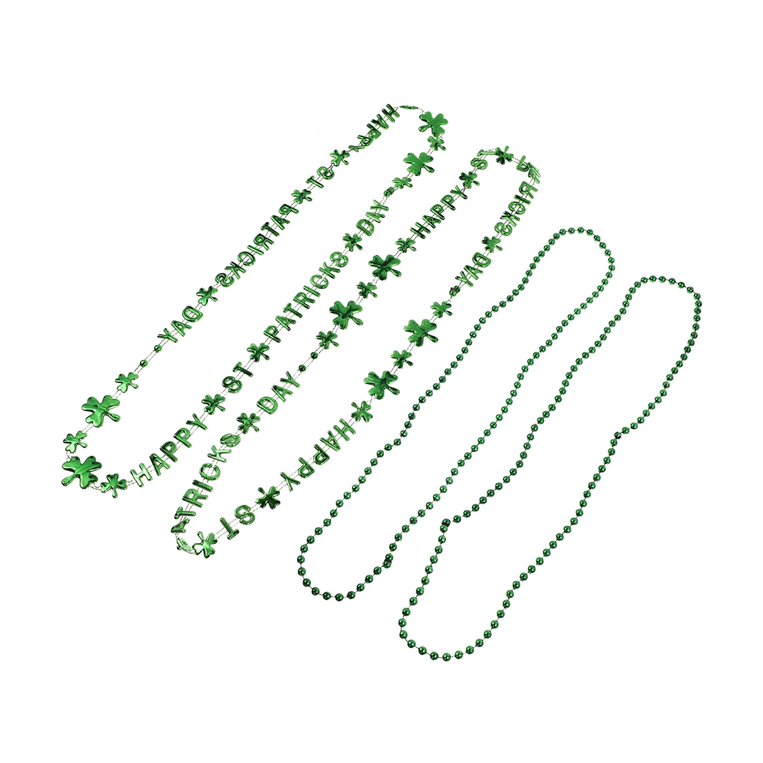 4pcs St. Patrick's Day Necklaces Shamrock Party Necklaces Party Accessories