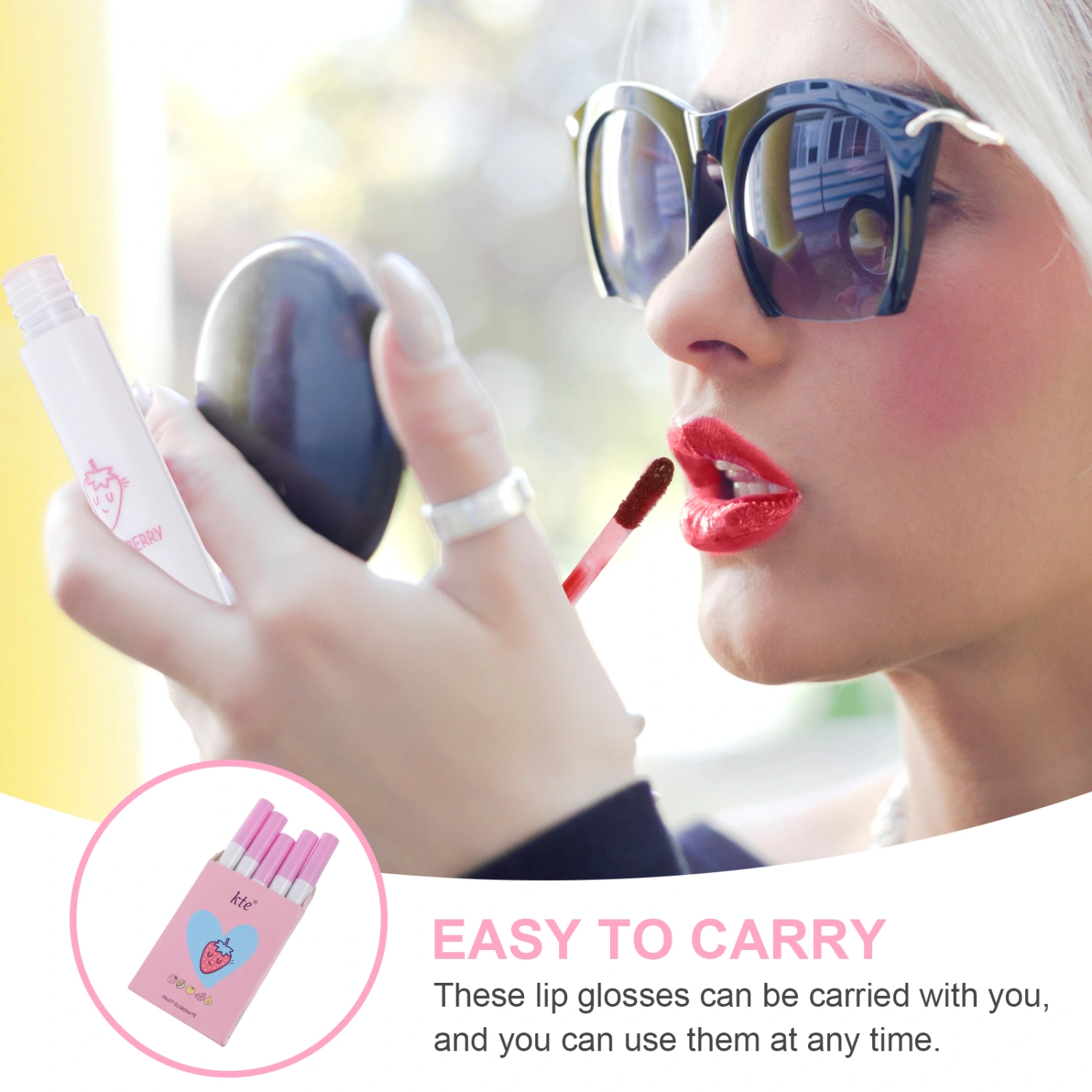 5Pcs Matte Air Lip Gloss Safe Women Makeup Lipstick Compact Beauty Lip Gloss