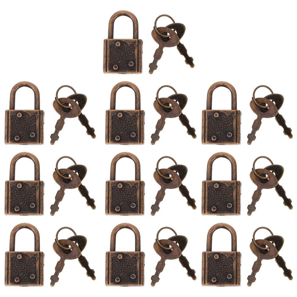 10Pcs Mini Multifunctional Padlock Luggage Hanging Locks Retro Suitcase Locks