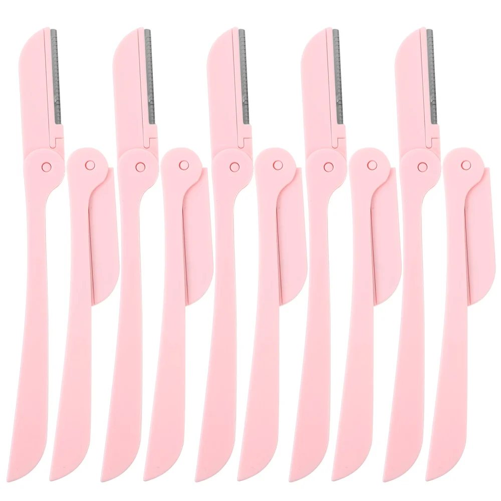 10pcs Portable Eyebrow Razors Foldable Eyebrow Trimmers Makeup Tools for Women