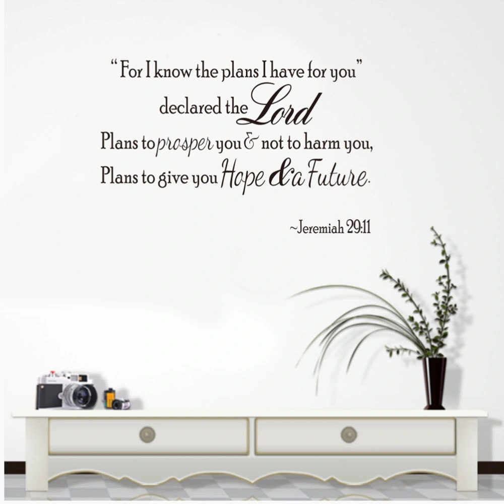 FOR I Know the Plans Jeremiah 29:11 Wall Quote Decal Removable Wall Quotes Decor