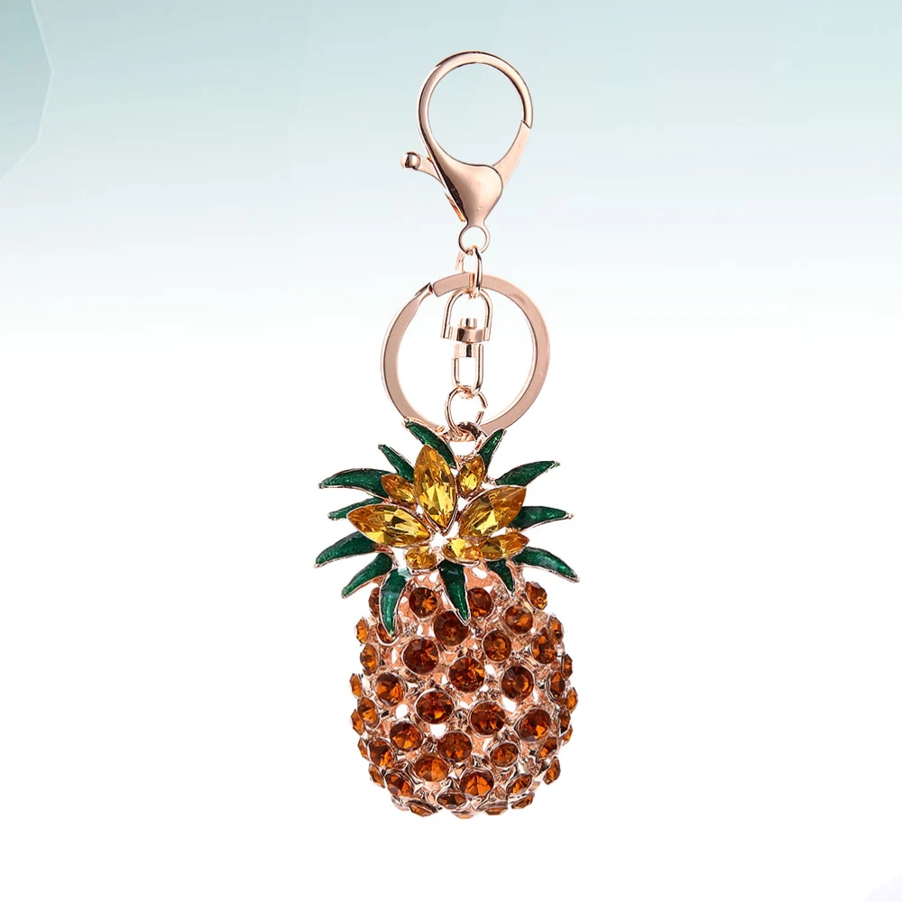 Hanging Key Ring Ornament Fashion Rhinestone Pineapple Keychain Pendant Creative Keychain Accessory