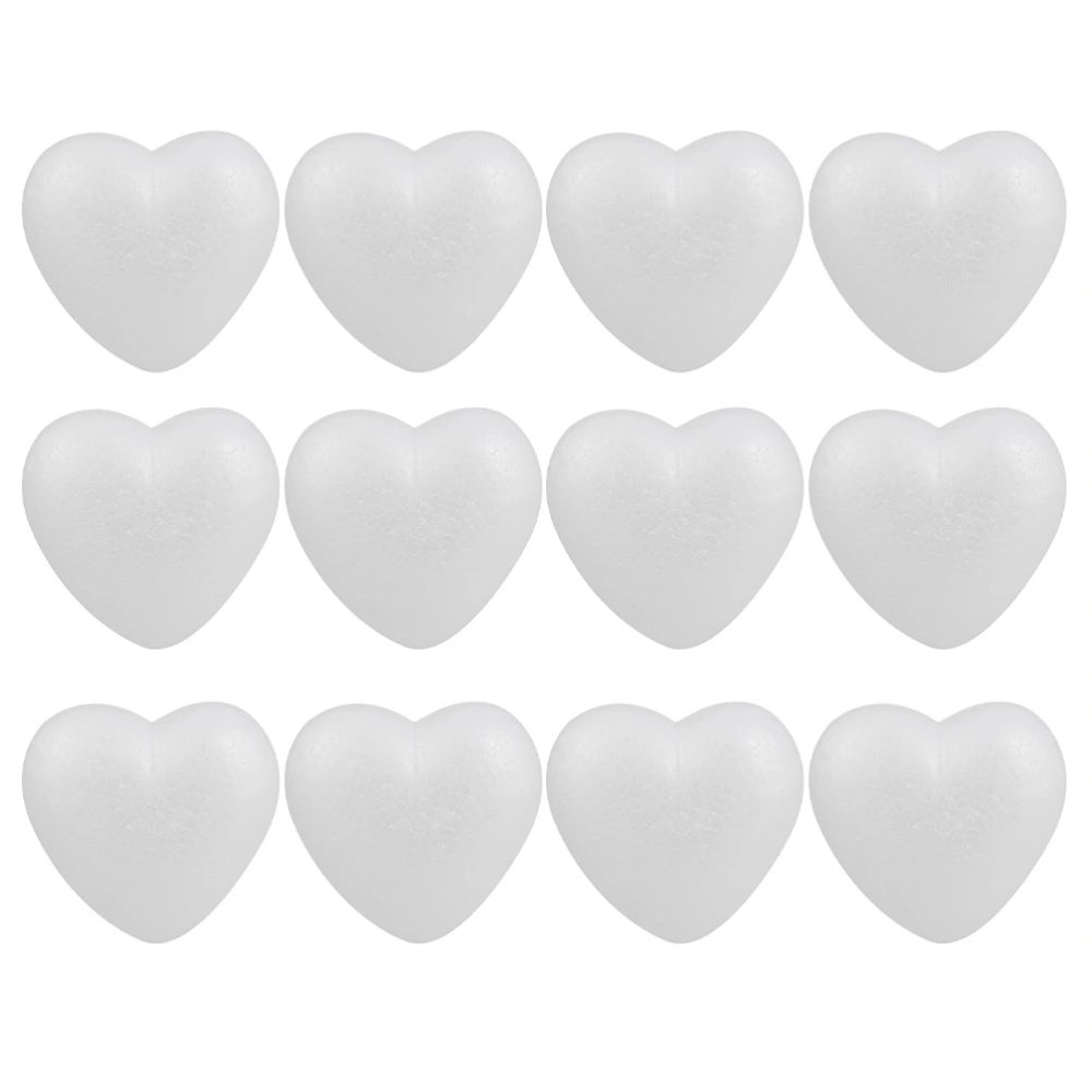 12pcs DIY Heart Ball White Foam Model Ornaments Heart Ball Craft Crafts