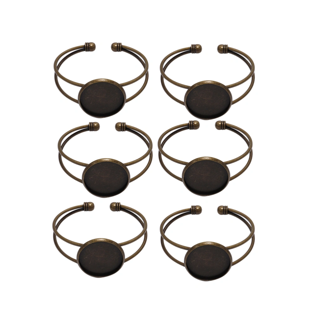 6pcs 18mm Round Plate Copper Y Shape DIY Bracelets Wrist Chains for Jewelry Making (Antique Bronze)