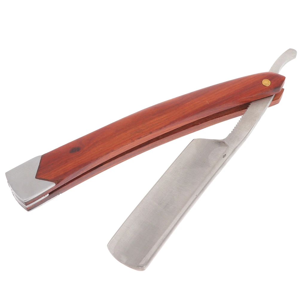 Wood Handle Straight Barber Razor Folding Manual Beard Shaver Shaving Tool for Men