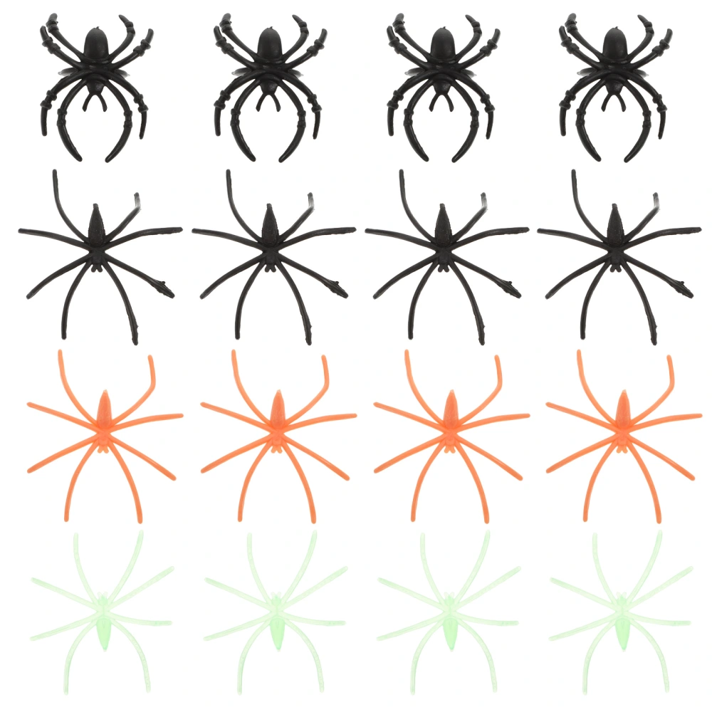 100Pcs Halloween Spider Shape Glow-in-the-dark Ring Adornments for Party