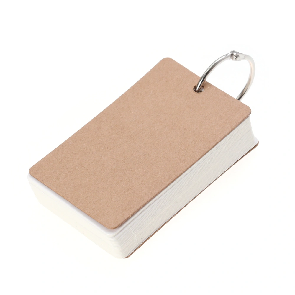 300 Pages Binder Ring Easy Flash Kraft Paper Study Cards Bookmark DIY Greeting Index (White)