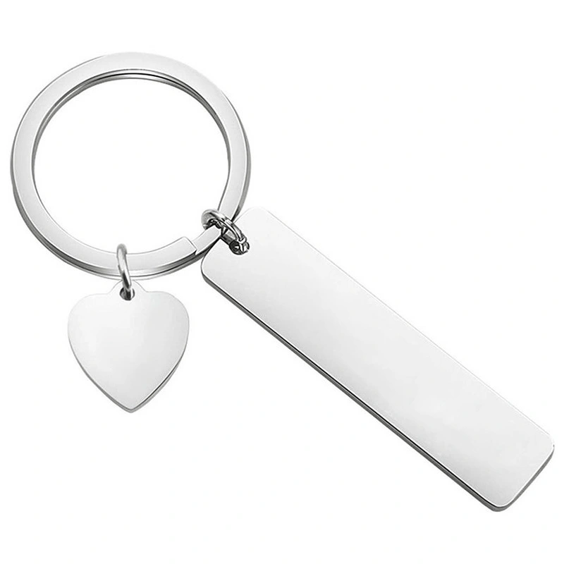 5Pcs DIY Metal Hanging Tags DIY Blank Keychains Engravable Rectangle Pendants Accessory