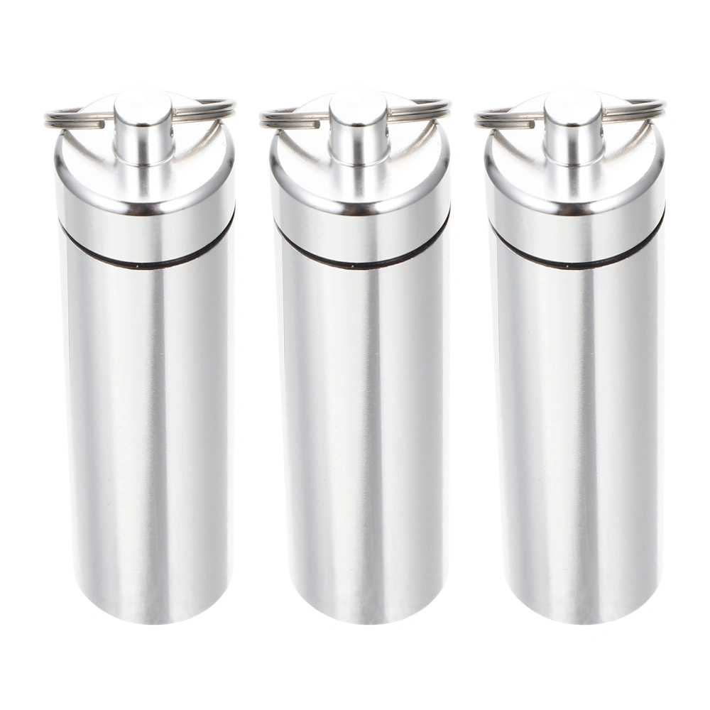 3pcs Portable Aluminum Alloy Small Toothpick Boxes Travel Cotton Swab Holders