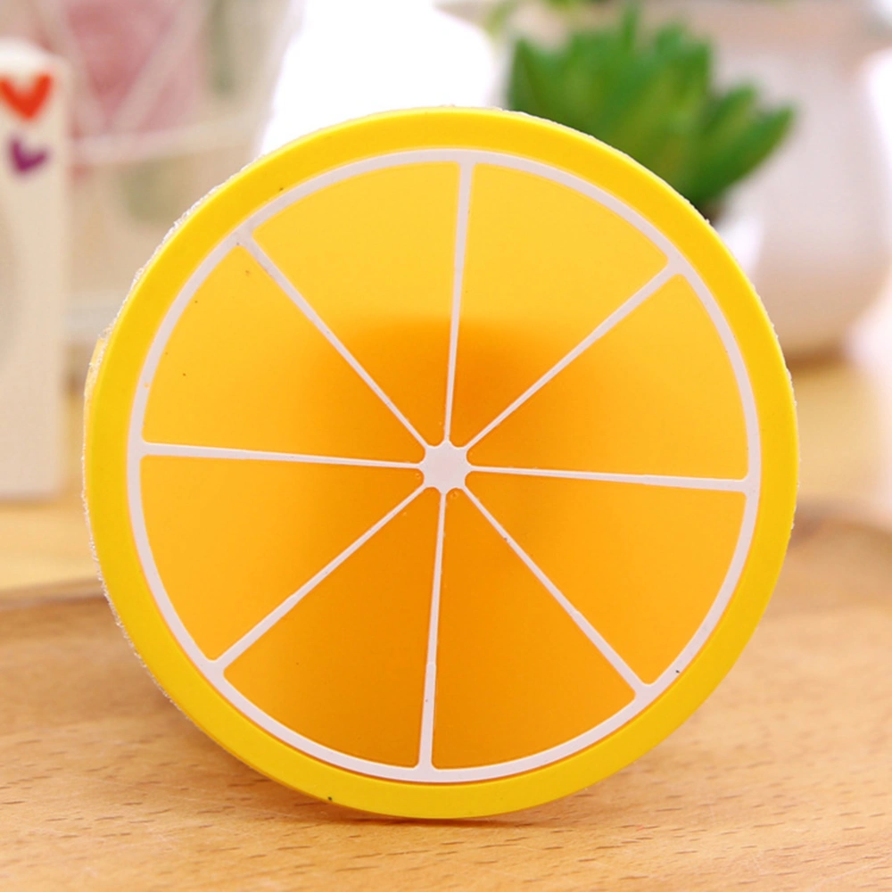 10pcs Round Fruit Pattern Cup Mat Silicone Coasters Non-slip Heat Insulation Pad for Home Restaurant Cafe (Random Pattern)