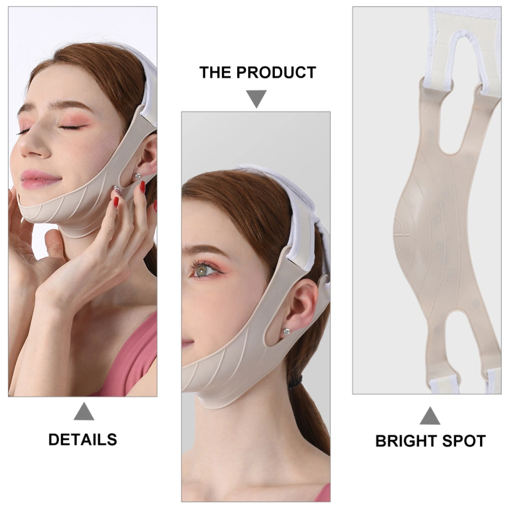 1pc Silicone Bandage Face Lifting Mask Facial Slimming Strap (Light Grey)