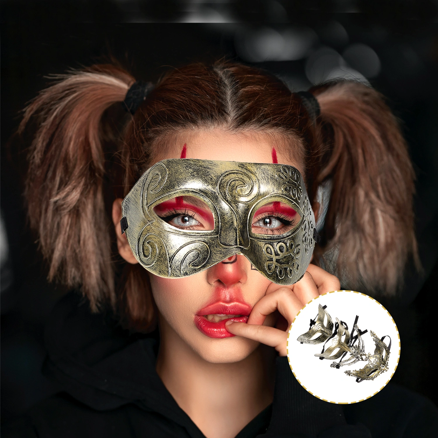 4Pcs Retro Mask Masquerade Mask Prop Festival Adult Mask Dancing Party Prop
