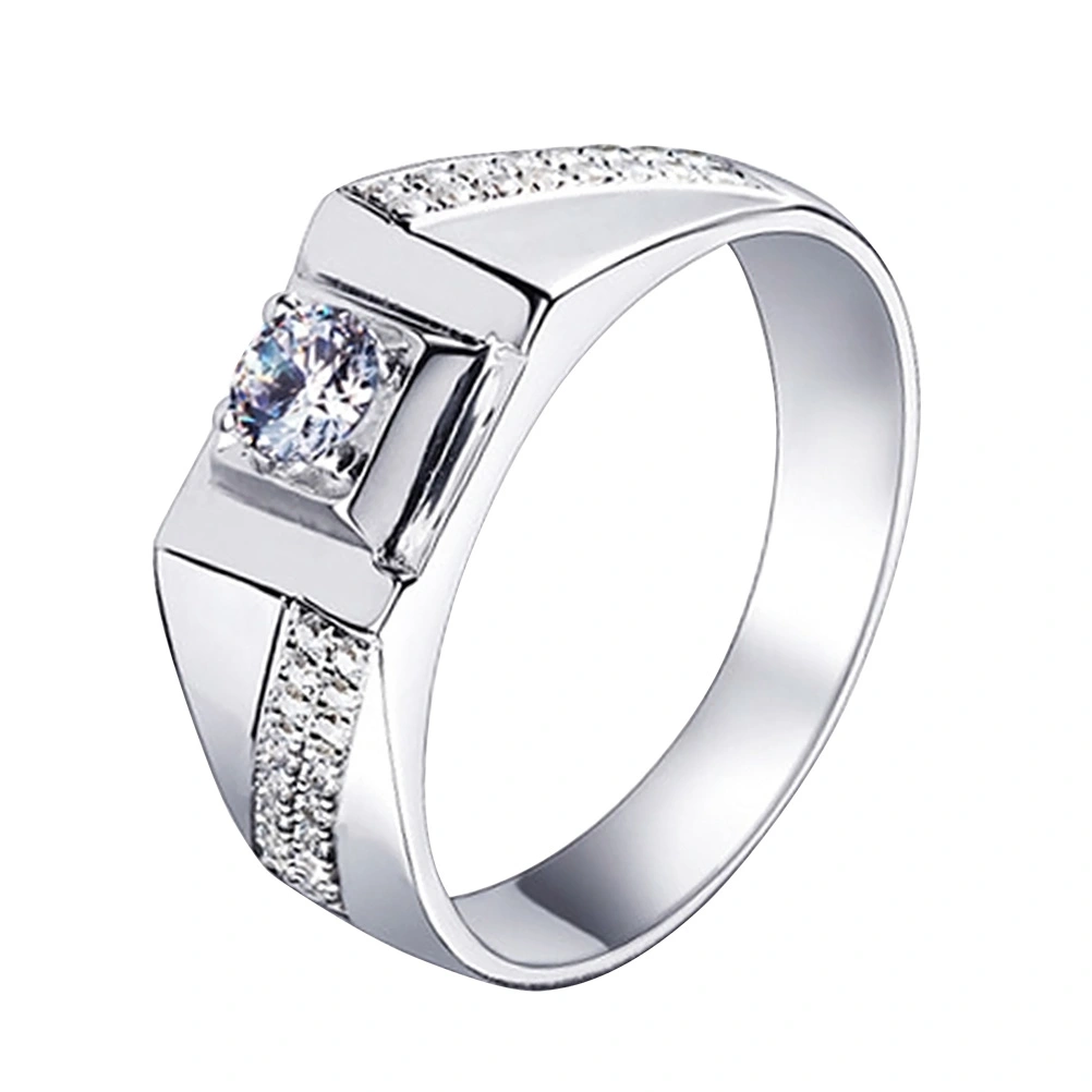 Rhinestone Plated Ring Open Adjustable Ring Men Accessory Promise Ring for Him