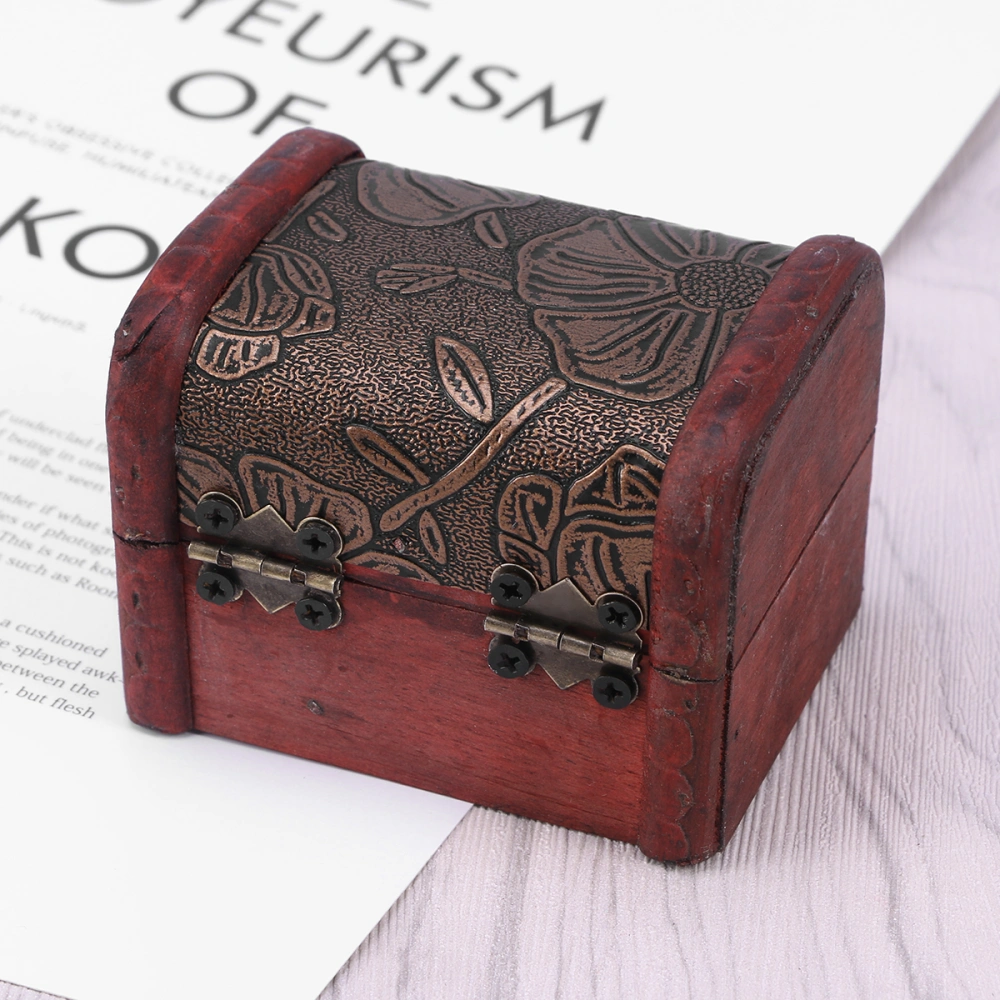 Vintage Wooden Storage Box Exquisite Desktop Jewelry Treasure Organizer Sundries Container Toy Storage Case(Lotus)