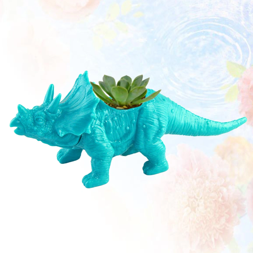 Plastic Flowerpot Basin Succulent Plants Container Creative Simulated Triceratops Shape Design for Home (Random Style)