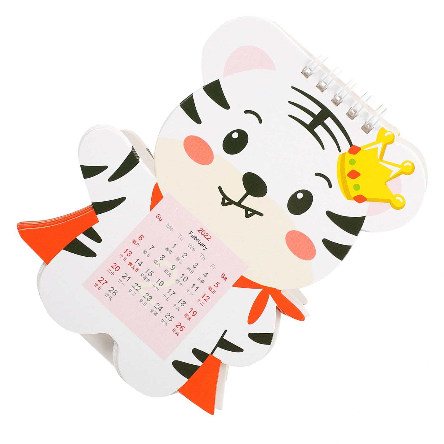 1Pc Desktop Notebook Cartoon Tiger 2022 Desk Calendar for Children Bedroom