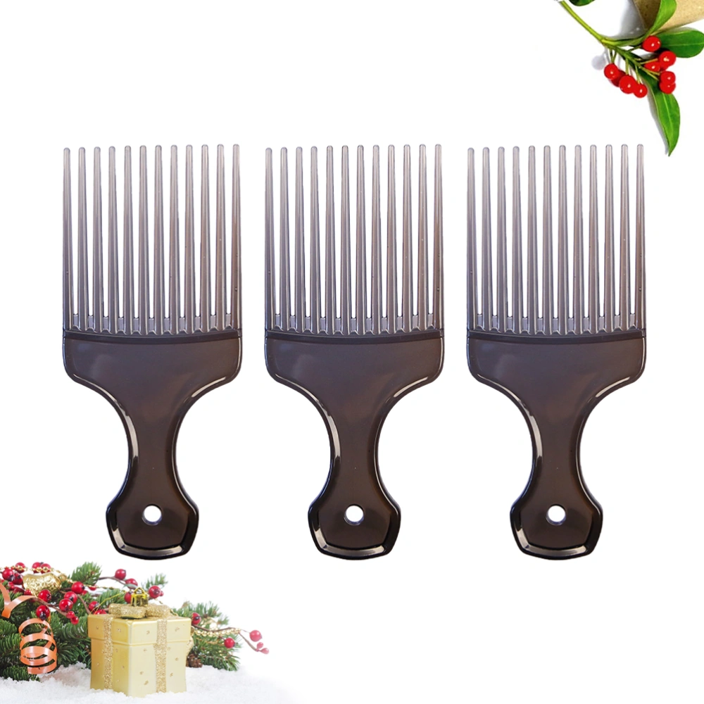 3PCS Scalp Massage Comb Portable Styling Hair Comb Plastic Hair Brush with Hanging Hole (Grey)